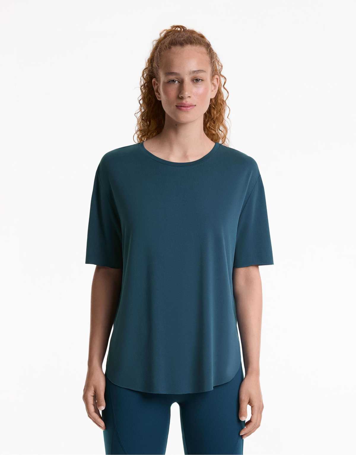 Oysho Modal blend short-sleeved t-shirt in orion blue