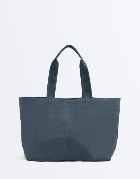 OYSHO – Mörkblå, mjuk shoppingväska med dragkedja - view 1