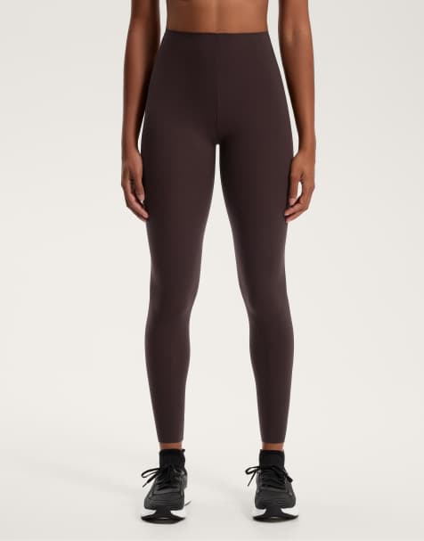 OYSHO - Mørkebrune ankellange leggings med kompression og kernekontrol - view 1
