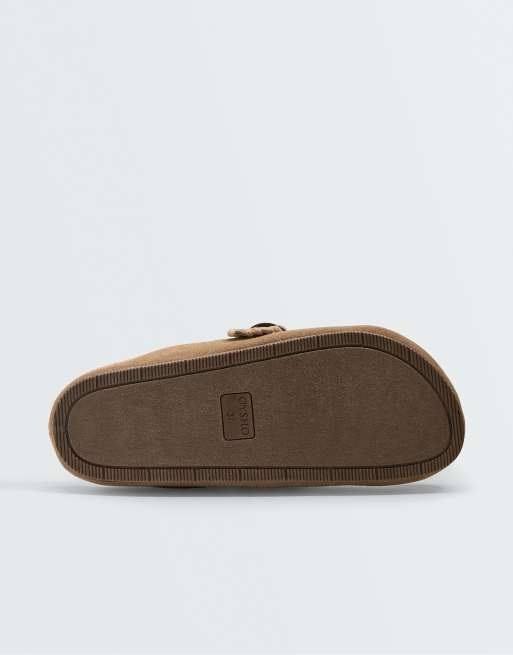 OYSHO Mule aus Spaltleder mit Schnalle in Sand, 5 von 5