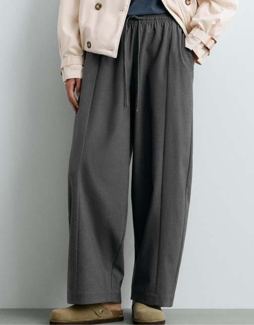 OYSHO Mules à boucle en croûte de cuir kaki, 2 de 7