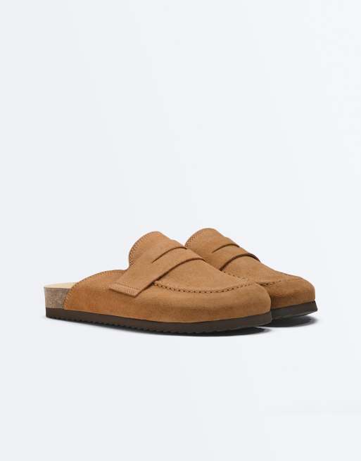 OYSHO – Mules aus Spalt-Wildleder in Braun geröstet, 3 von 7
