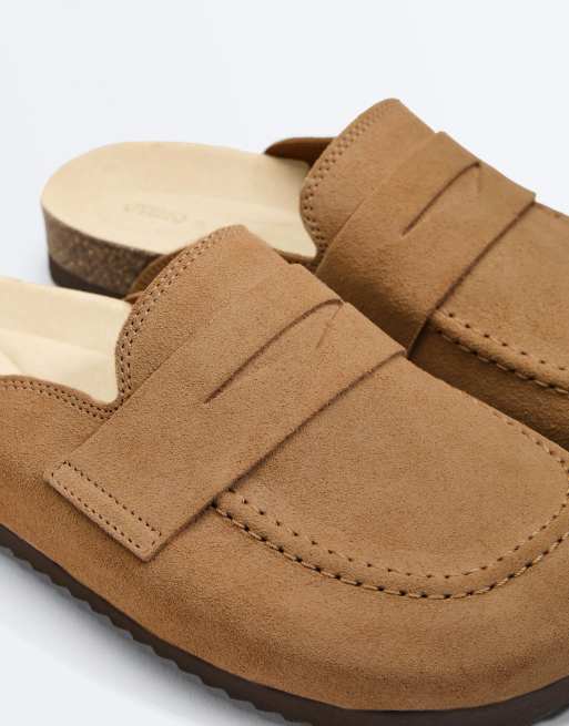 OYSHO – Mules aus Spalt-Wildleder in Braun geröstet, 4 von 7