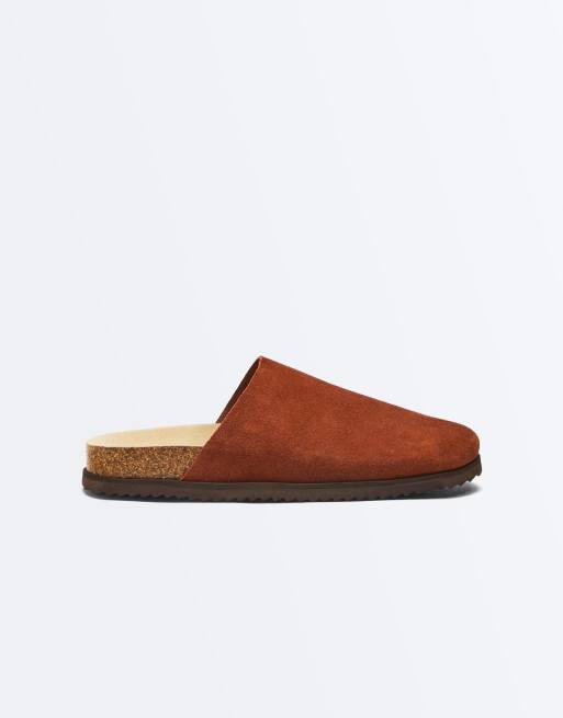 Oysho - Mules fendues en cuir - Orange brûlé, 2 de 5