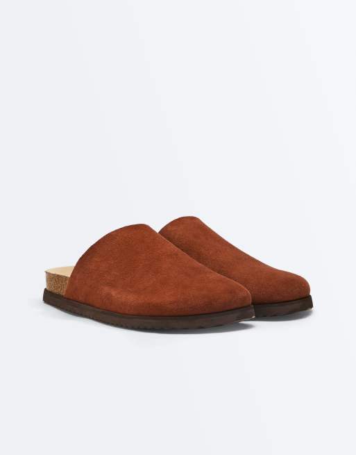 Oysho - Mules fendues en cuir - Orange brûlé, 4 de 5