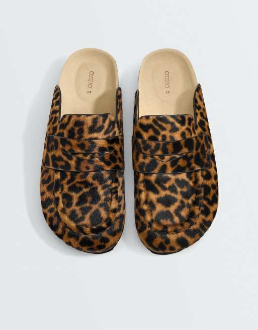 OYSHO - Mules i spaltlæder med leopardprint, 3 af 6