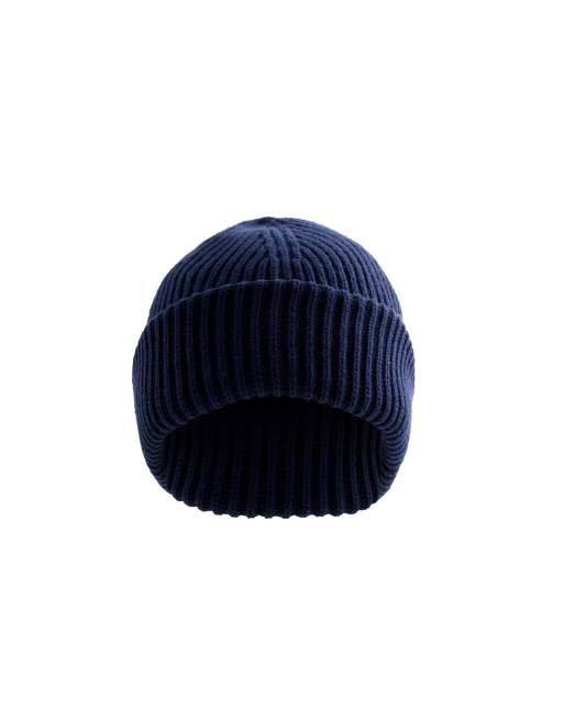 OYSHO Mütze aus 100 % Baumwolle mit Rippstruktur in Marineblau, 2 von 4