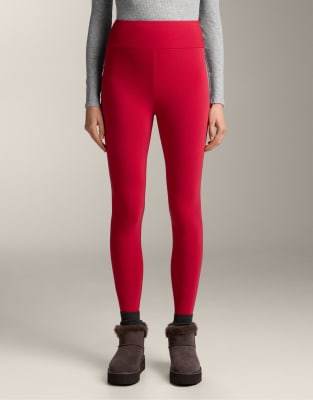 OYSHO - Nahtlose, ultrawarme, knöchellange Leggings in Rot mit hohem Bund, 70 cm Schrittlänge