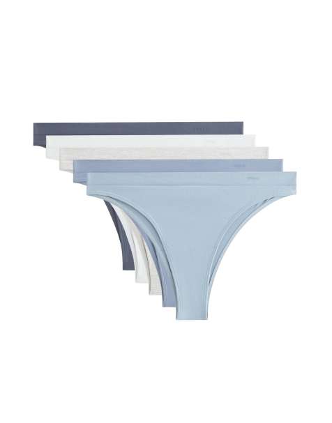 OYSHO – Nahtloser, brasilianischer Slip in dunklem Petrolblau mit weicher Haptik, 5er-Pack - view 1