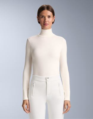 OYSHO - Nahtloses Baselayer-T-Shirt aus Merinowolle in blassem Ecru-Neutral