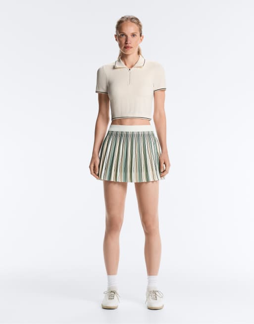 Oysho – Naturvit, kortärmad pikétröja i seamless-design, 2 av 4