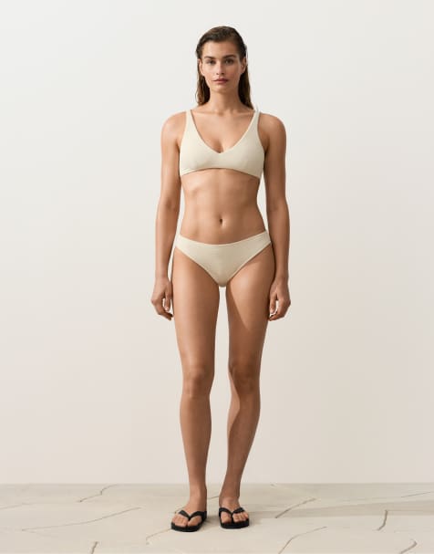 OYSHO – Naturvit, krinklad bikini - view 1