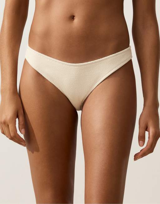 OYSHO – Naturvit, krinklad bikini, 5 av 5