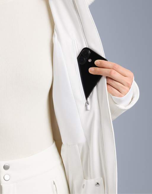 OYSHO - Offwhite vandtæt skijakke i super slim fit med PrimaLoft®-isolering, 2 af 4