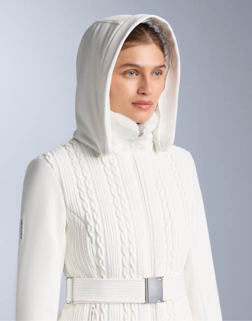 OYSHO - Offwhite vandtæt skijakke i super slim fit med PrimaLoft®-isolering, 3 af 4