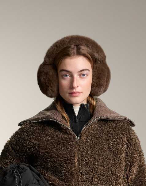 OYSHO – Ohrenschützer aus Kunstpelz in Braun - view 1