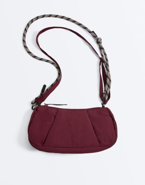 OYSHO Padded crossbody bag in burgundy - view 1
