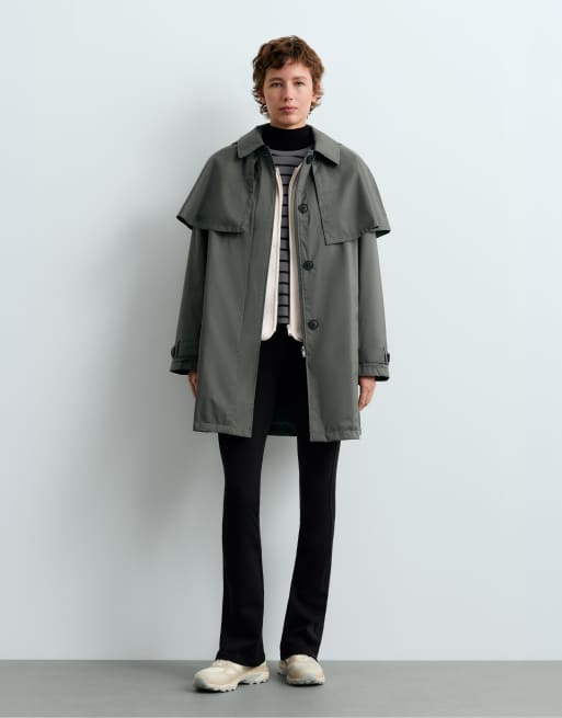 OYSHO Padded waterproof 10k fellex® jacket with aerogel print reveal effect in grey, 3 of 7