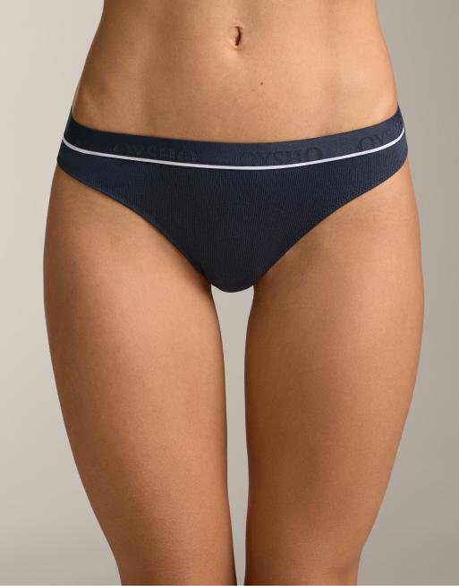 OYSHO - Pakke med 3 par gule/multifarvede brasilianske trusser i bomuldsblanding, 3 af 4