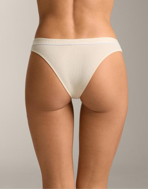 OYSHO - Pakke med 3 par gule/multifarvede brasilianske trusser i bomuldsblanding, 4 af 4
