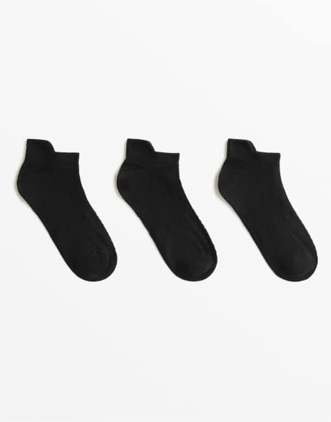 Oysho - Pakke med 3 par sorte sokker til sneakers i polyamid med hældetalje - view 1