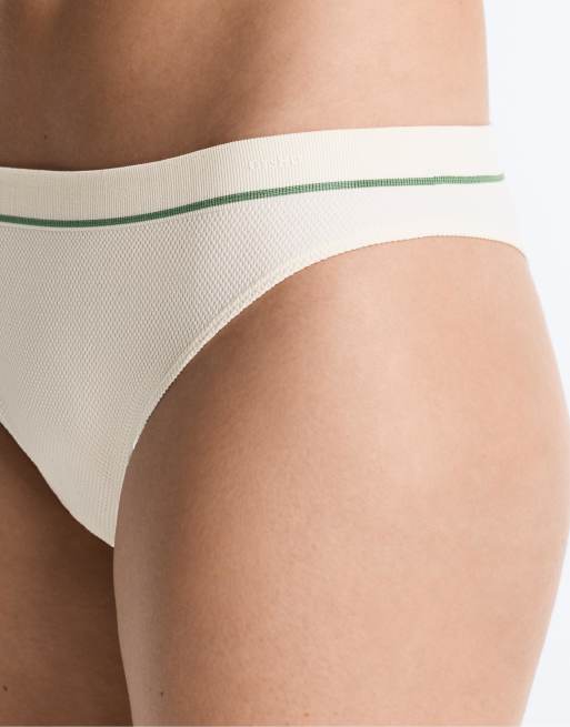 OYSHO - Pakke med 3 smaragdgrønne brasilianske briefs i piqué- og polyamidblanding, 3 af 4