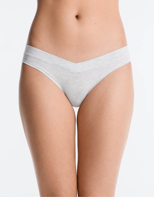 OYSHO - Pakke med 5 brune brasilianske briefs med V-snit i modalblanding, 4 af 4