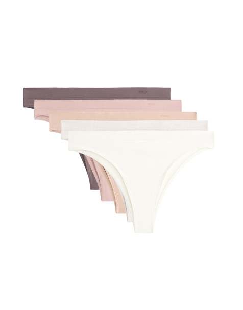 OYSHO - Pakke med 5 par koralfarvede sømløse bløde brasilianske briefs - view 1