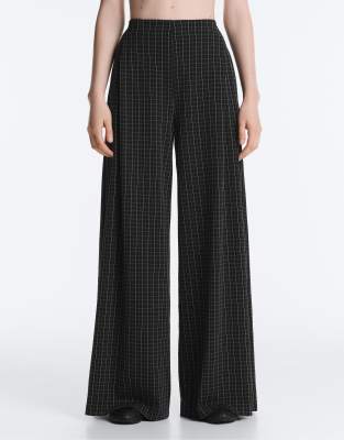 OYSHO - Pantalon ample en piqué - Noir