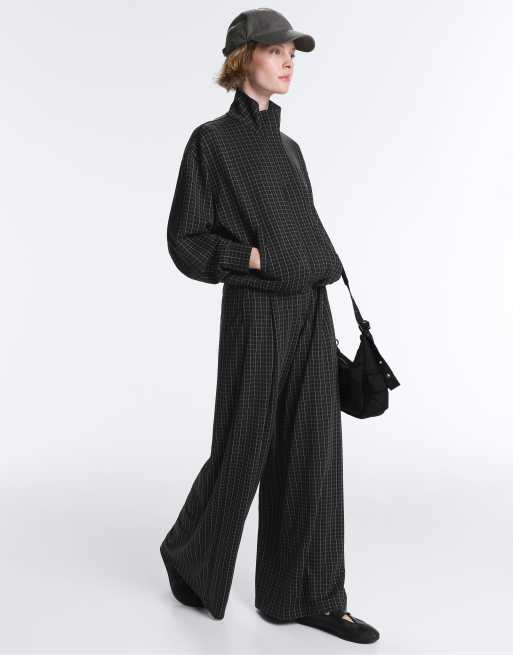 OYSHO - Pantalon ample en piqué - Noir, 2 de 4