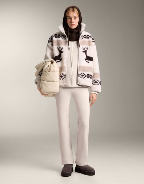 OYSHO - Pantalon bootcut sans coutures et ultra chaud à taille haute - Rose clair - view 1