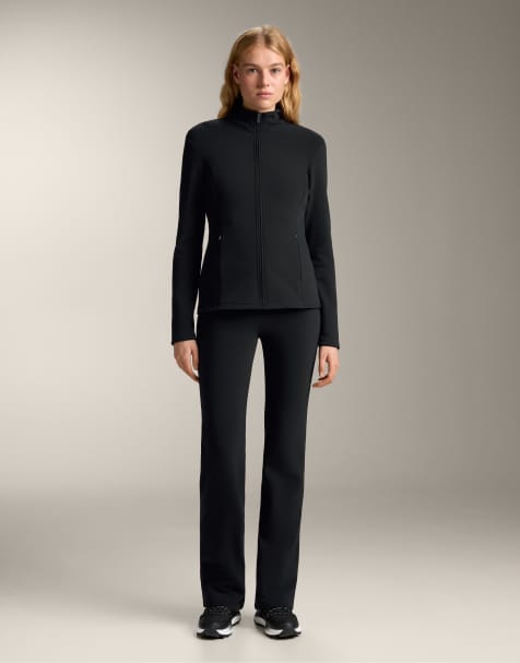 OYSHO - Pantalon bootcut taille haute sans coutures super-extra-chaud - Noir - view 1