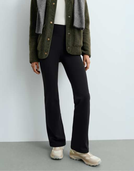 OYSHO pantalon bootcut taille très haute, extra chaud, sans coutures, noir, 2 de 7