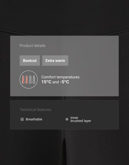 OYSHO pantalon bootcut taille très haute, extra chaud, sans coutures, noir, 5 de 7