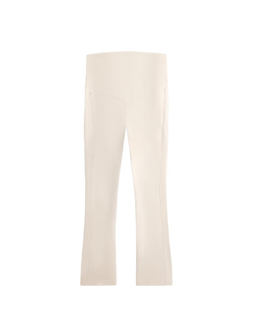 OYSHO pantalon de grossesse évasé chaud à zips en écru, 6 de 6