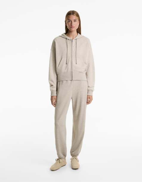 Oysho - Pantalon de jogging décontracté en coton mélangé - Beige - view 1
