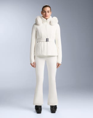 OYSHO - Pantalon de ski évasé en tissu stretch et étanche - Blanc cassé