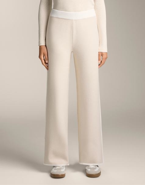 OYSHO - Pantalon droit à liserés contrastants - Écru ivoire - view 1