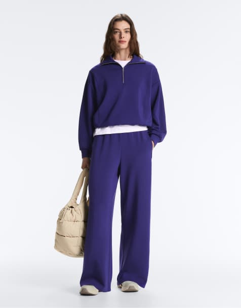 Oysho - Pantalon droit ample en modal - Bleu de cobalt - view 1