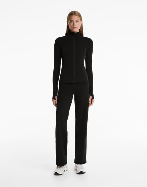 Oysho - Pantalon droit chaud à taille haute - Noir - view 1