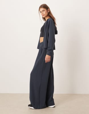 OYSHO - Pantalon droit côtelé en modal mélangé - Gris