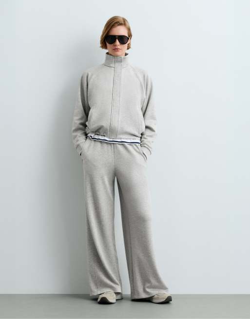 Oysho - Pantalon droit en piqué - Gris chiné, 5 de 6