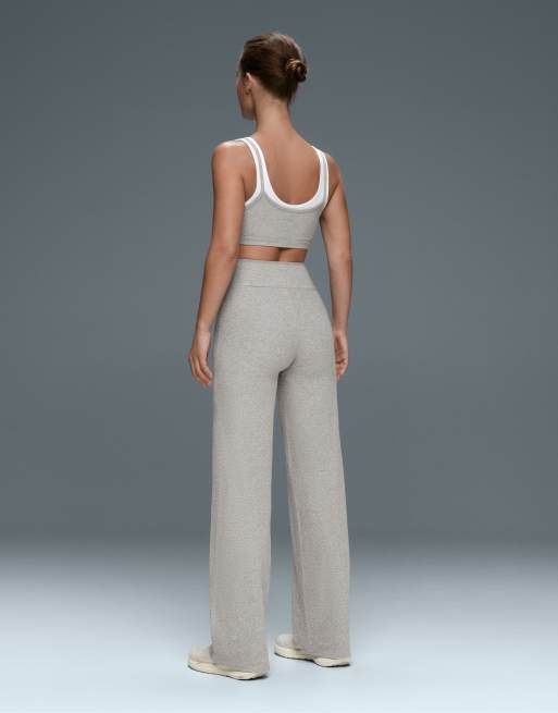 OYSHO pantalon droit taille haute Comfortlux chiné gris, 4 de 7