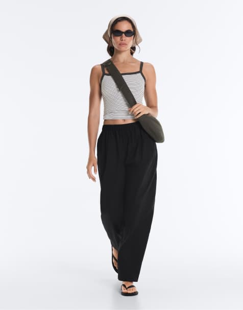 OYSHO pantalon fuselé 100 % coton noir - view 1