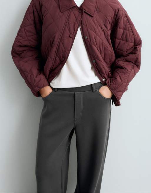 OYSHO pantalon large à 5 poches en anthracite foncé, 3 de 4