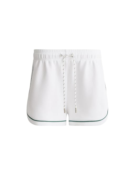 OYSHO - Pantaloncini in piqué di cotone bianco sporco con profili, 5 di 7