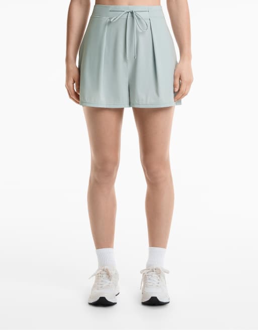 Oysho - Pantaloncini leggeri color blu pietra a pieghe