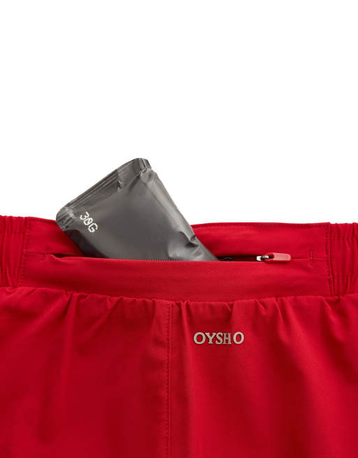 OYSHO - Pantaloncini tecnici a vita bassa rosso acceso, 6 di 7