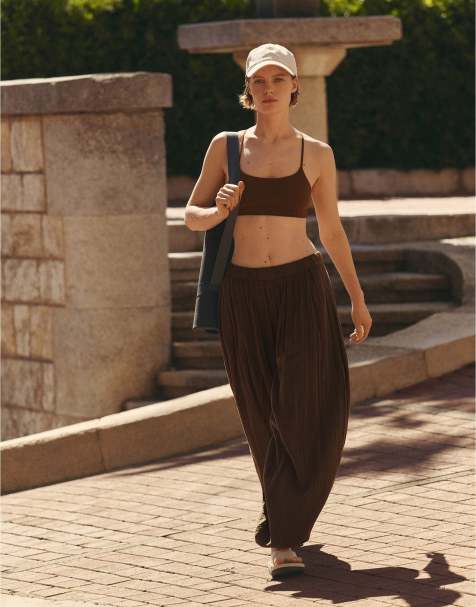 OYSHO - Pantaloni a palloncino in 100% cotone color cuoio - view 1