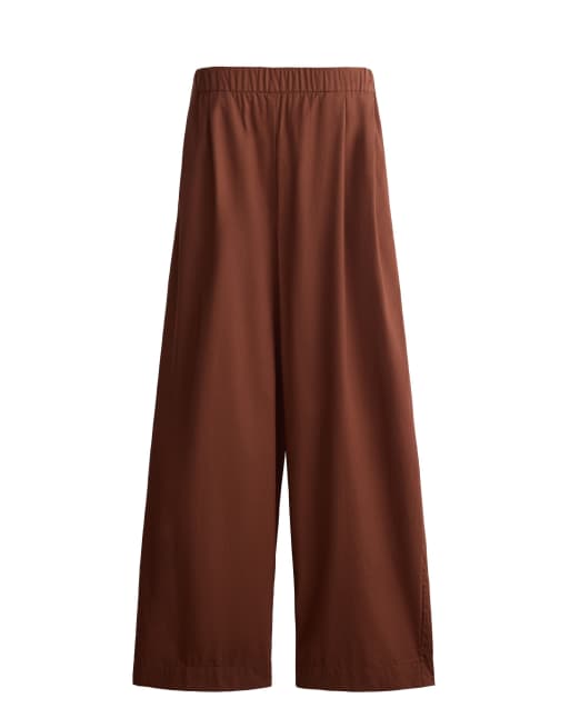 OYSHO pantaloni affusolati in cotone 100% marroni, 7 di 7